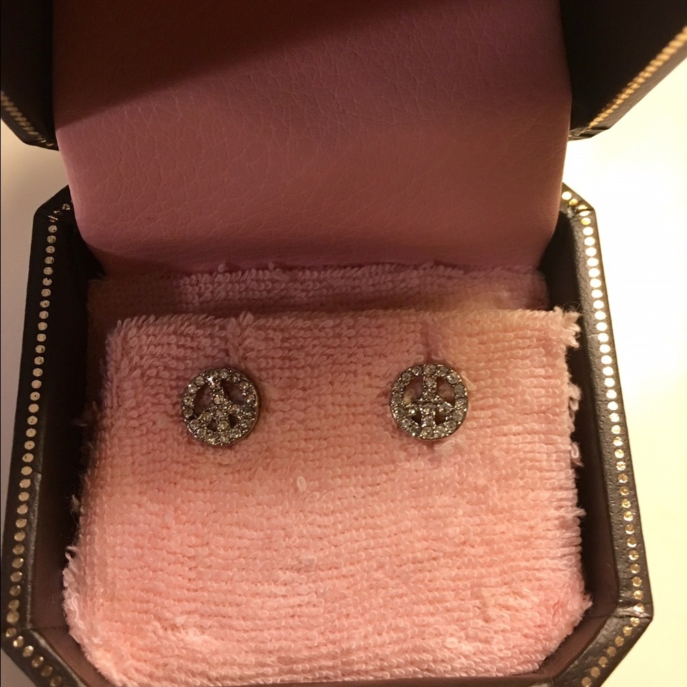JUICY COUTURE peace sign earrings